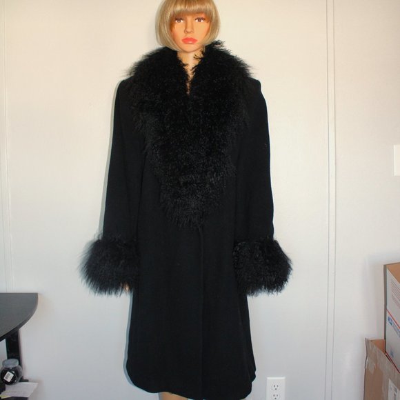 #440 Lambswool/Mongolian fur coat - Picture 1 of 7